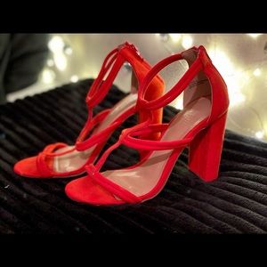 Charlotte Russe chunky bright red heel